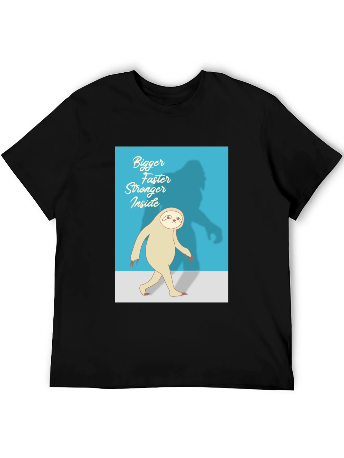 Bigger Faster Stronger Inside Sloth Black T-Shirt