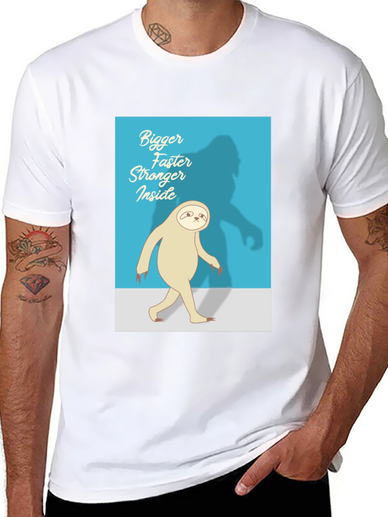 Bigger Faster Stronger Inside Sloth Black T-Shirt