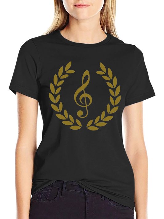 Musical Treble Clef Laurel Wreath Graphic Tee