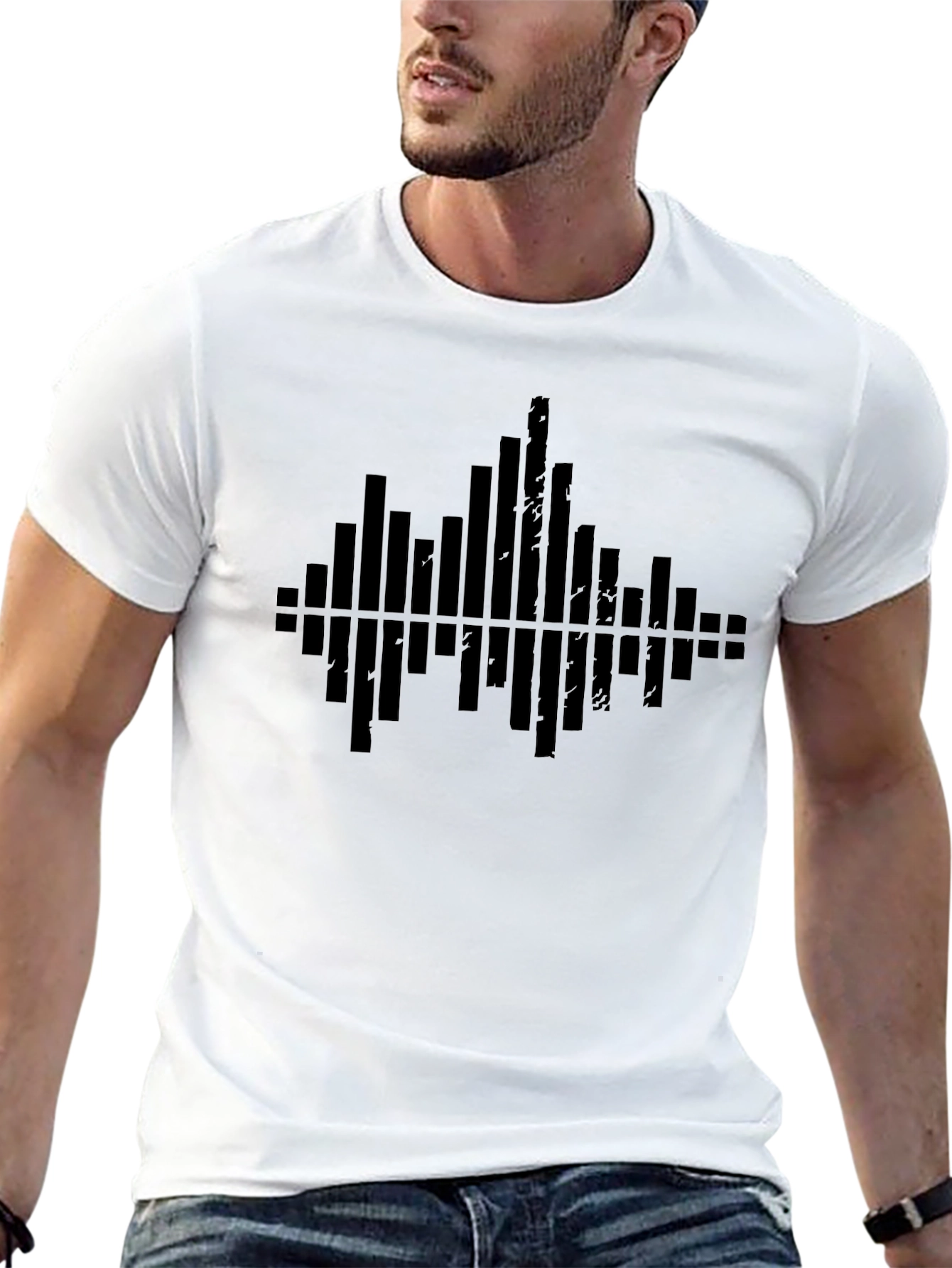 Black Graphic Tee - Soundwave Design