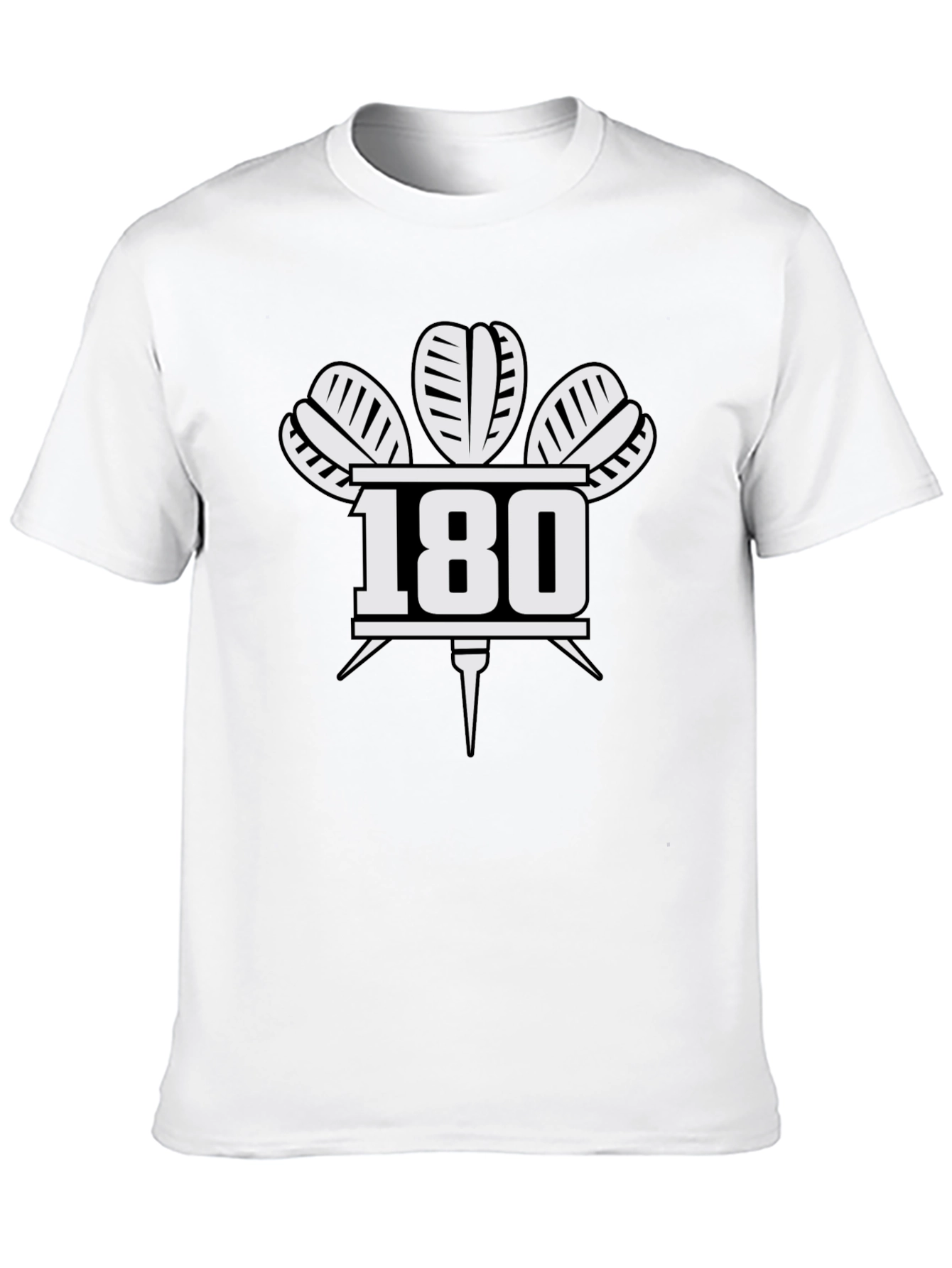 Darts 180 T-Shirt - Black Dartboard Design