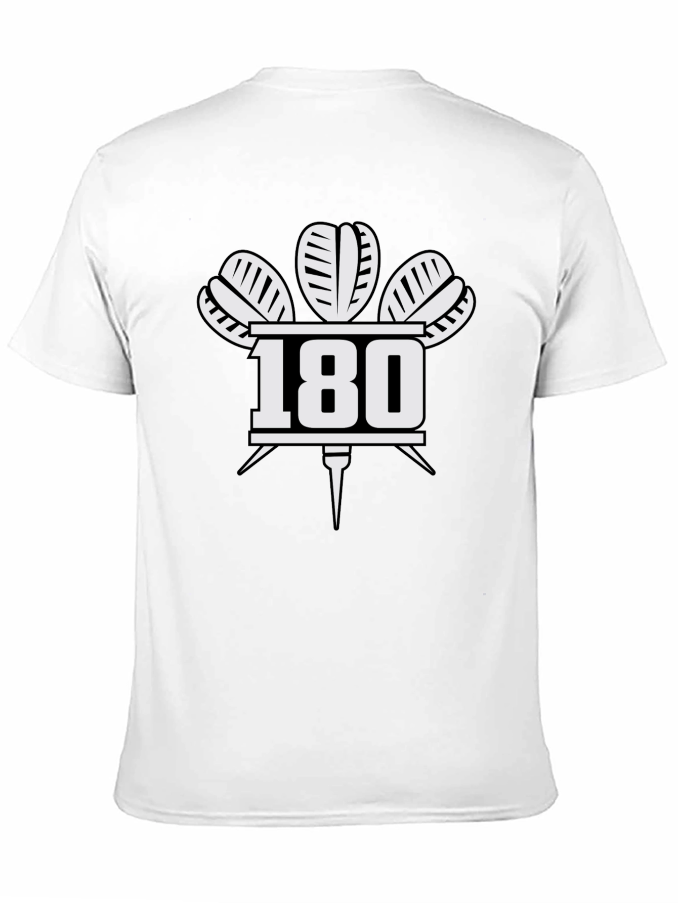 Darts 180 T-Shirt - Black Dartboard Design