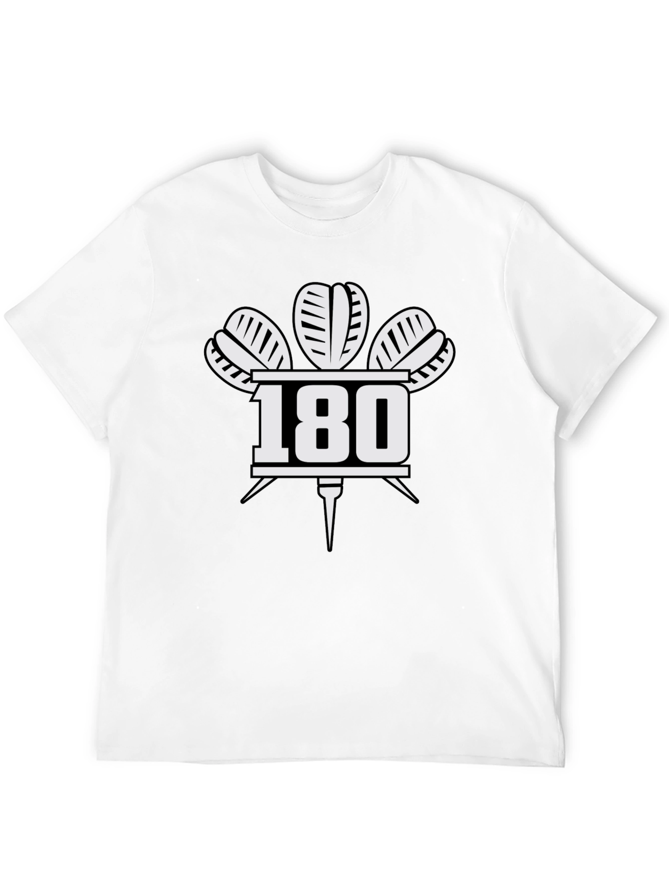 Darts 180 T-Shirt - Black Dartboard Design
