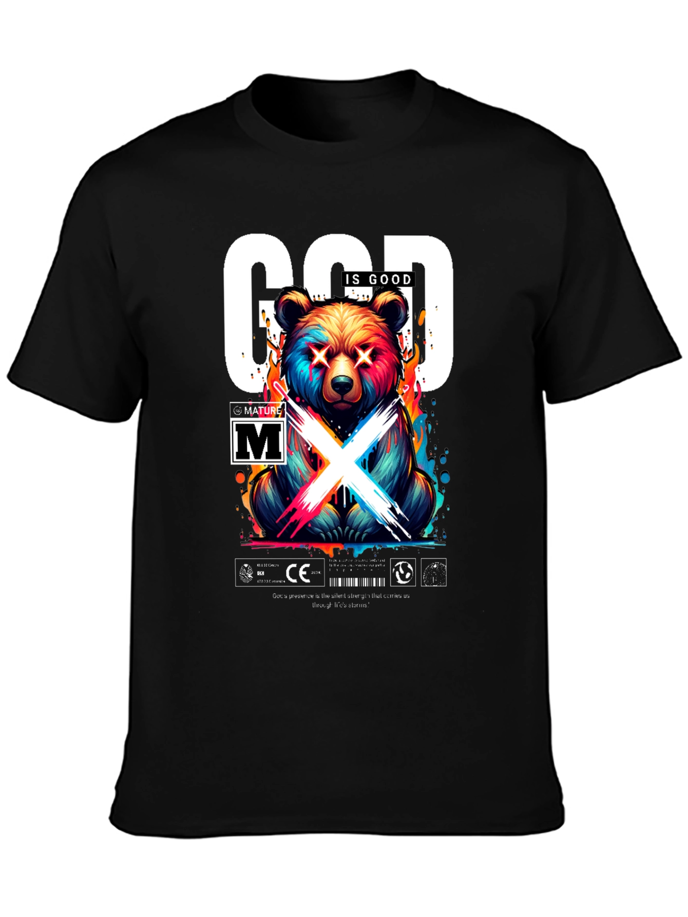 God Is Good Bear Graphic Tee - Trendy Streetwear