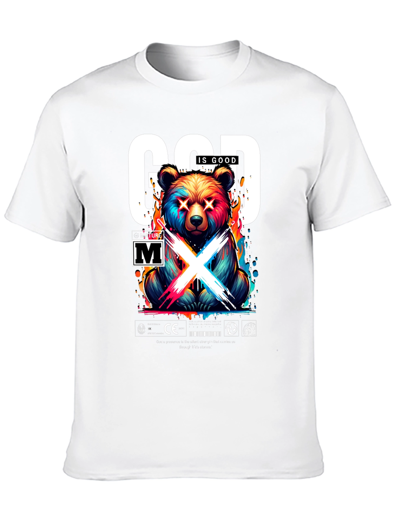 God Is Good Bear Graphic Tee - Trendy Streetwear
