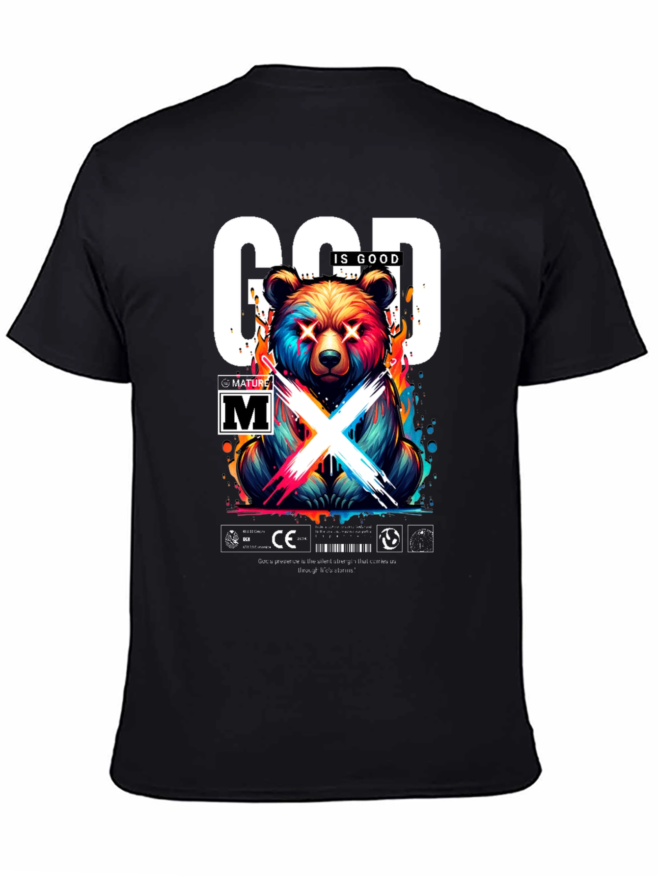 God Is Good Bear Graphic Tee - Trendy Streetwear