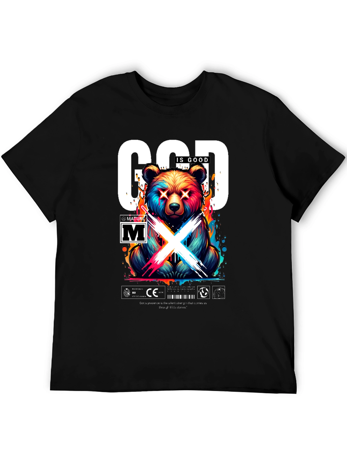 God Is Good Bear Graphic Tee - Trendy Streetwear