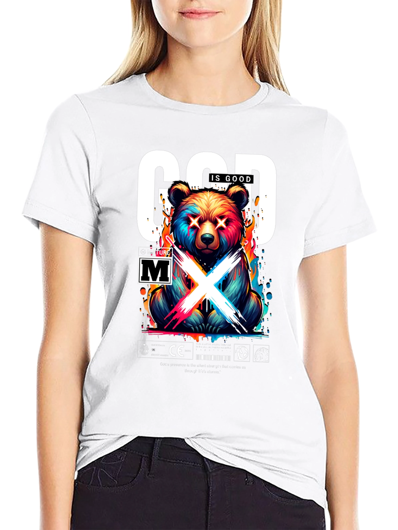 God Is Good Bear Graphic Tee - Trendy Streetwear