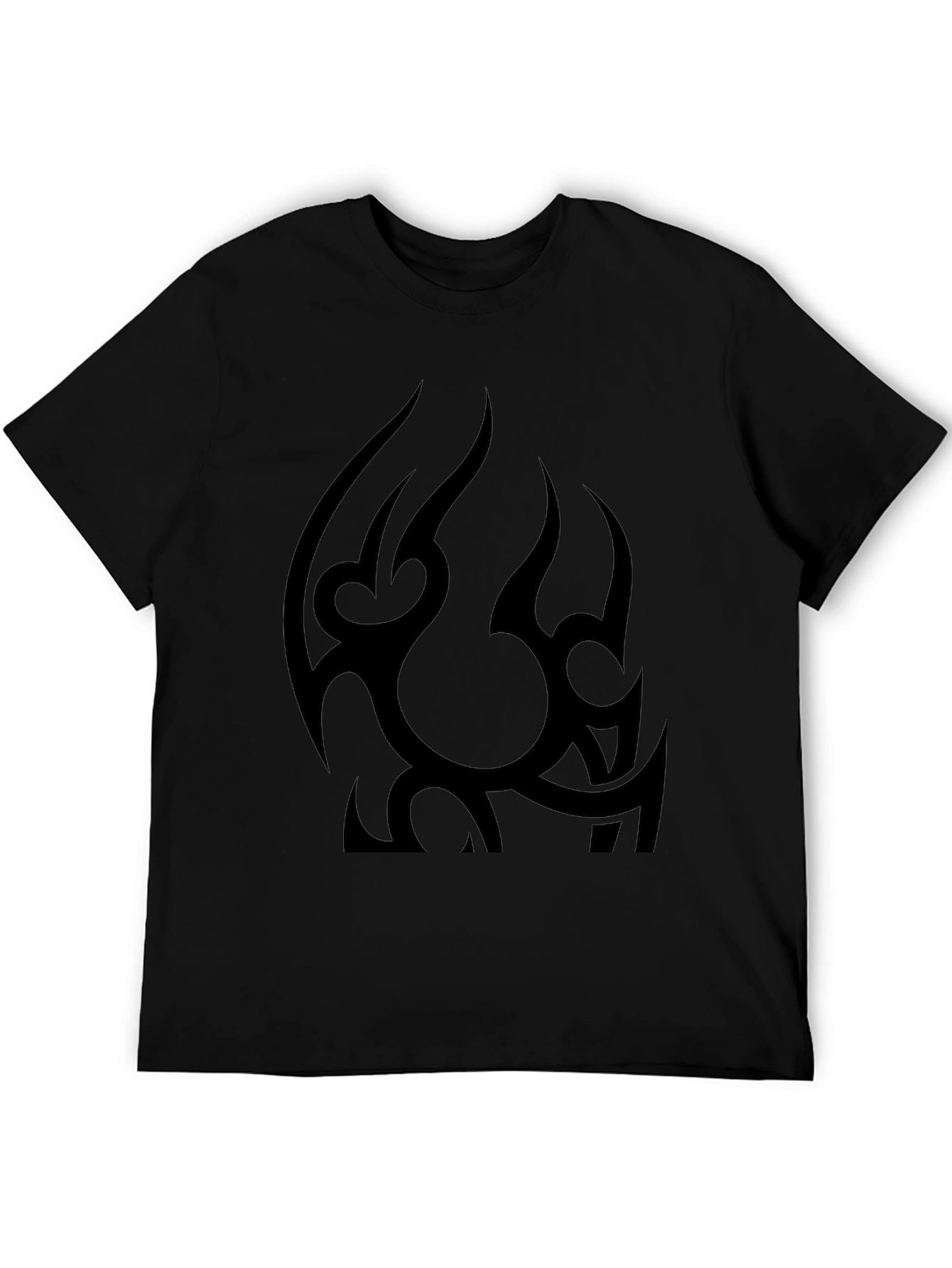 Mens Black Tribal Graphic Tee - Casual Style