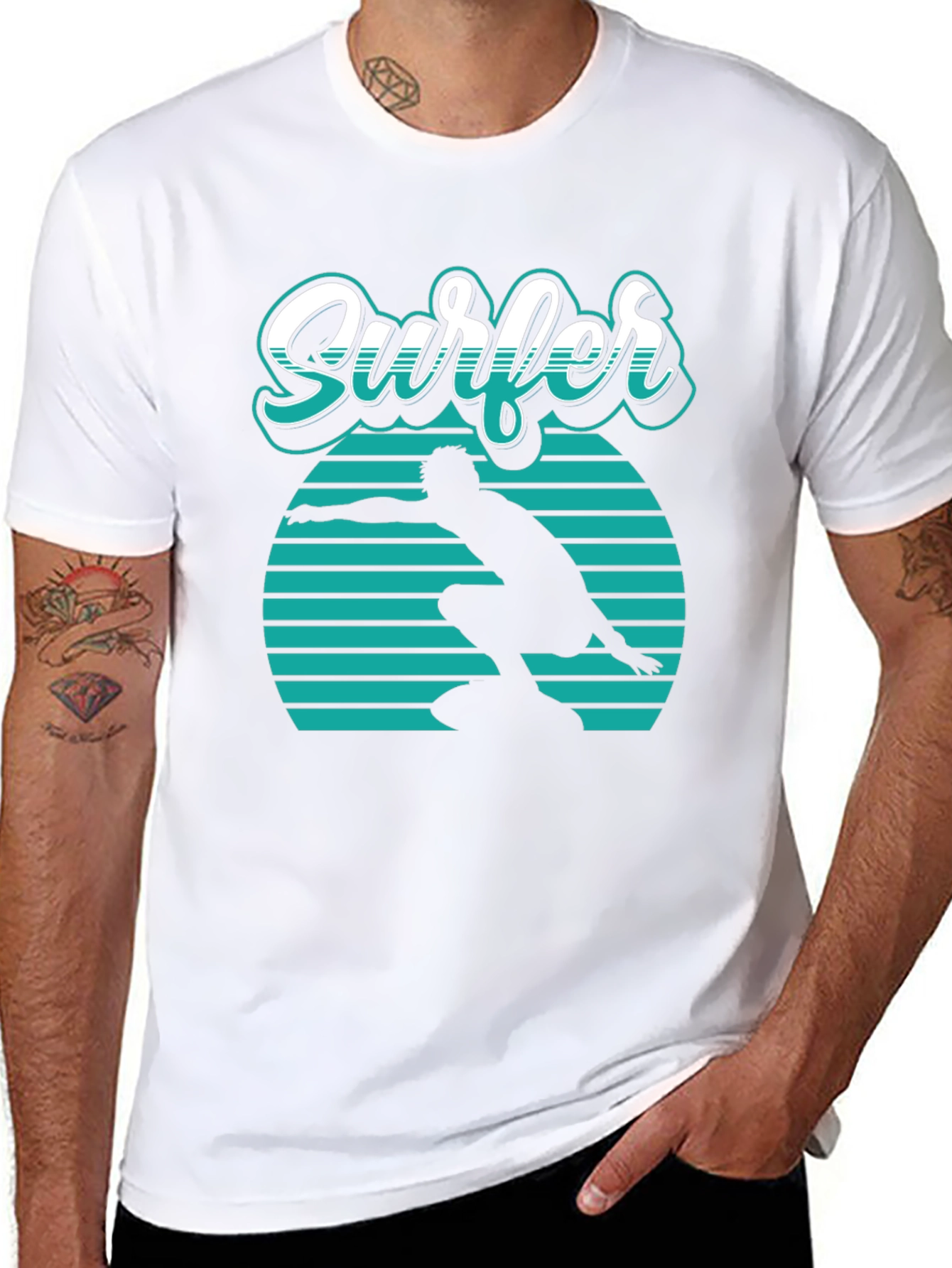Cool Surfer Graphic Tee - Retro Style Surf Shirt
