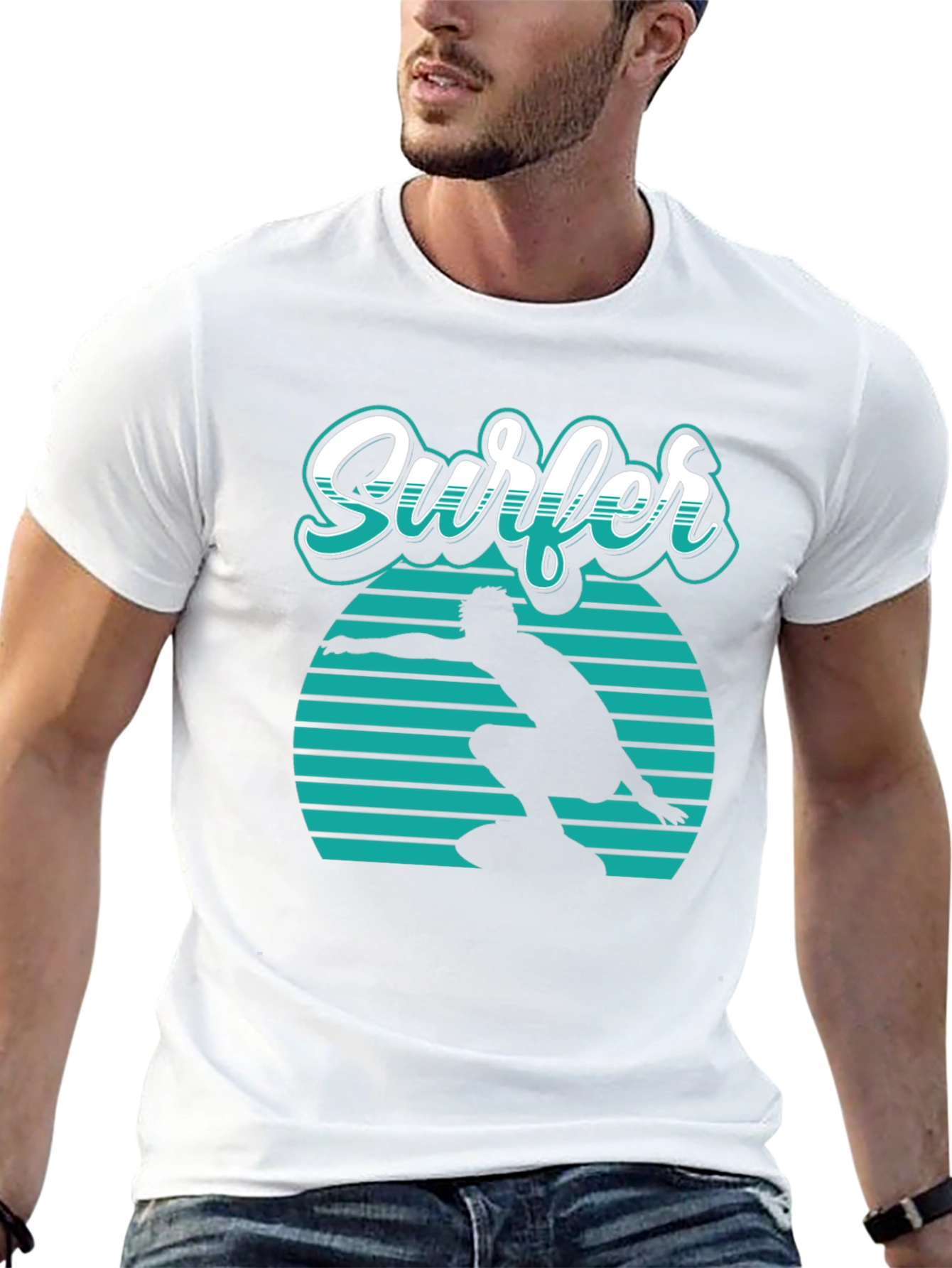 Cool Surfer Graphic Tee - Retro Style Surf Shirt