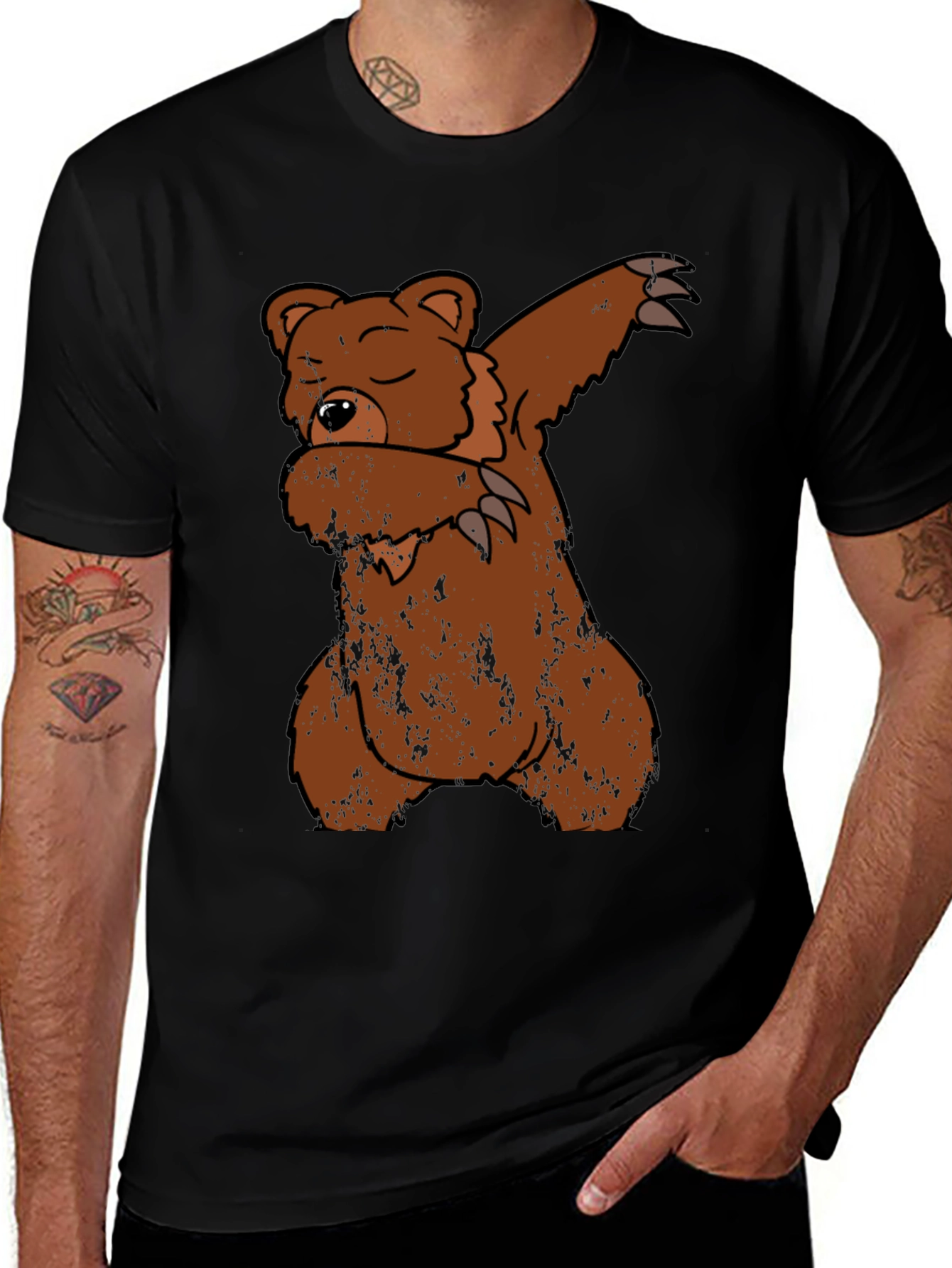 Dabbing Bear Graphic T-Shirt