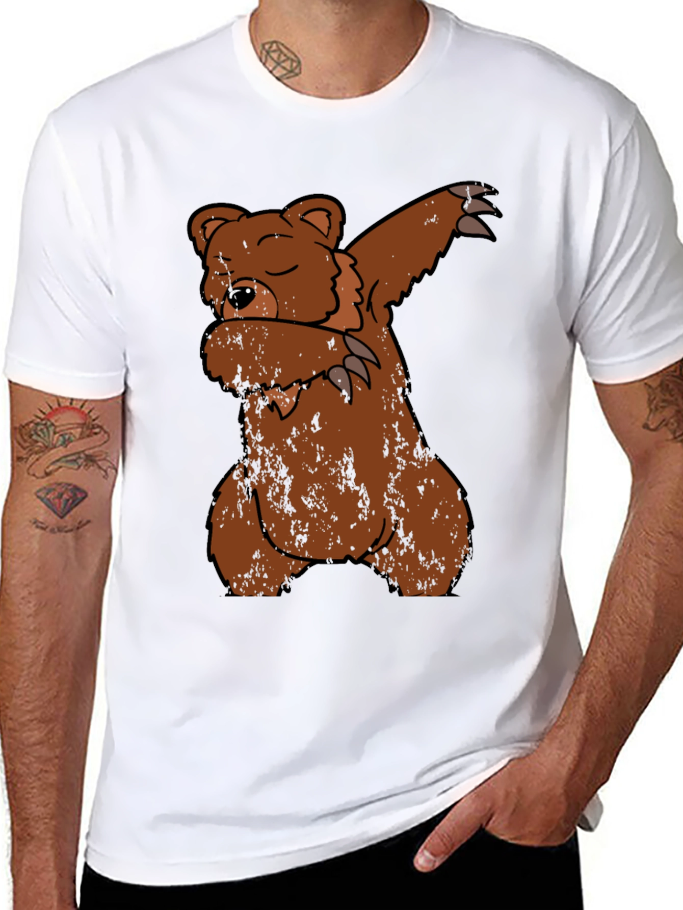 Dabbing Bear Graphic T-Shirt