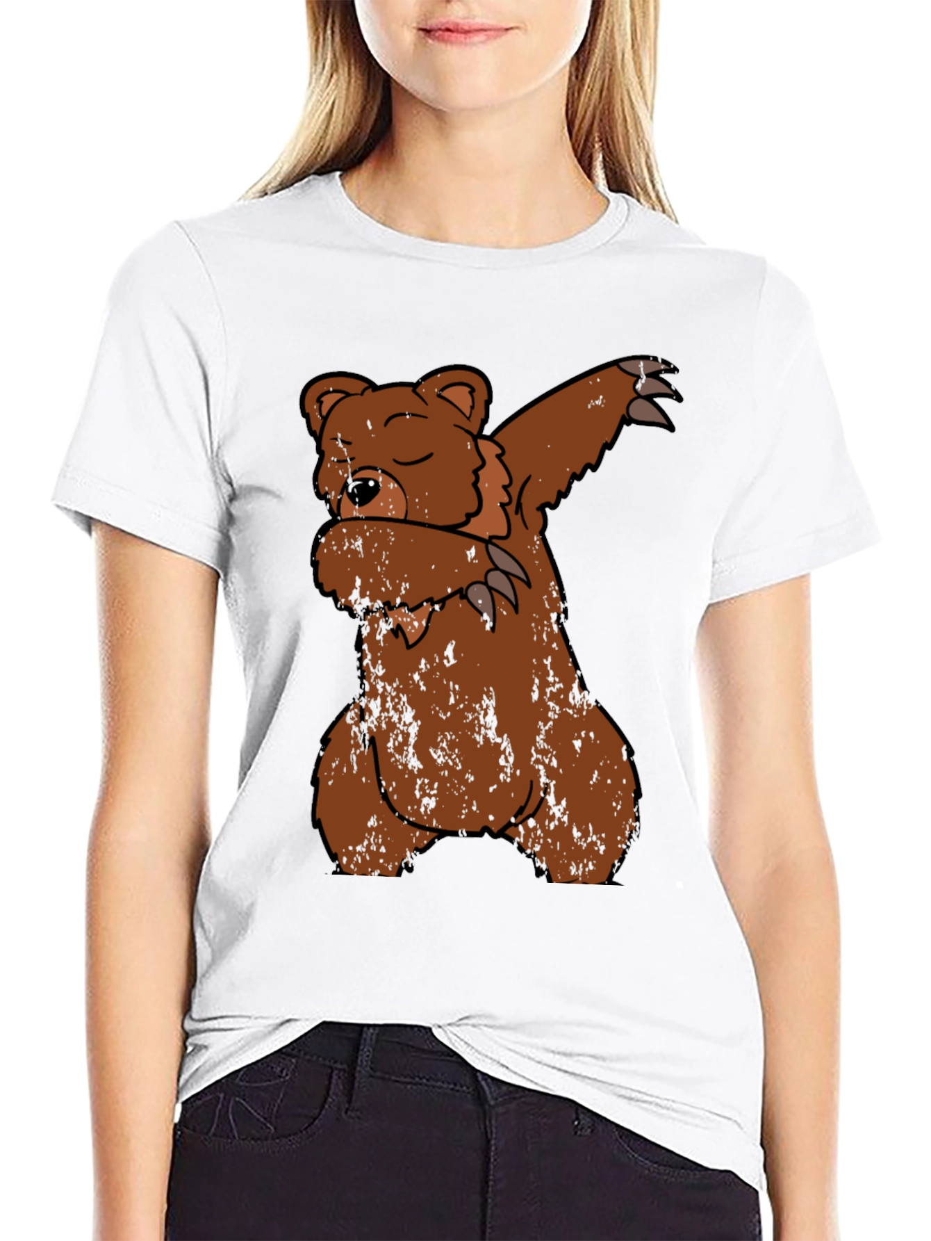 Dabbing Bear Graphic T-Shirt