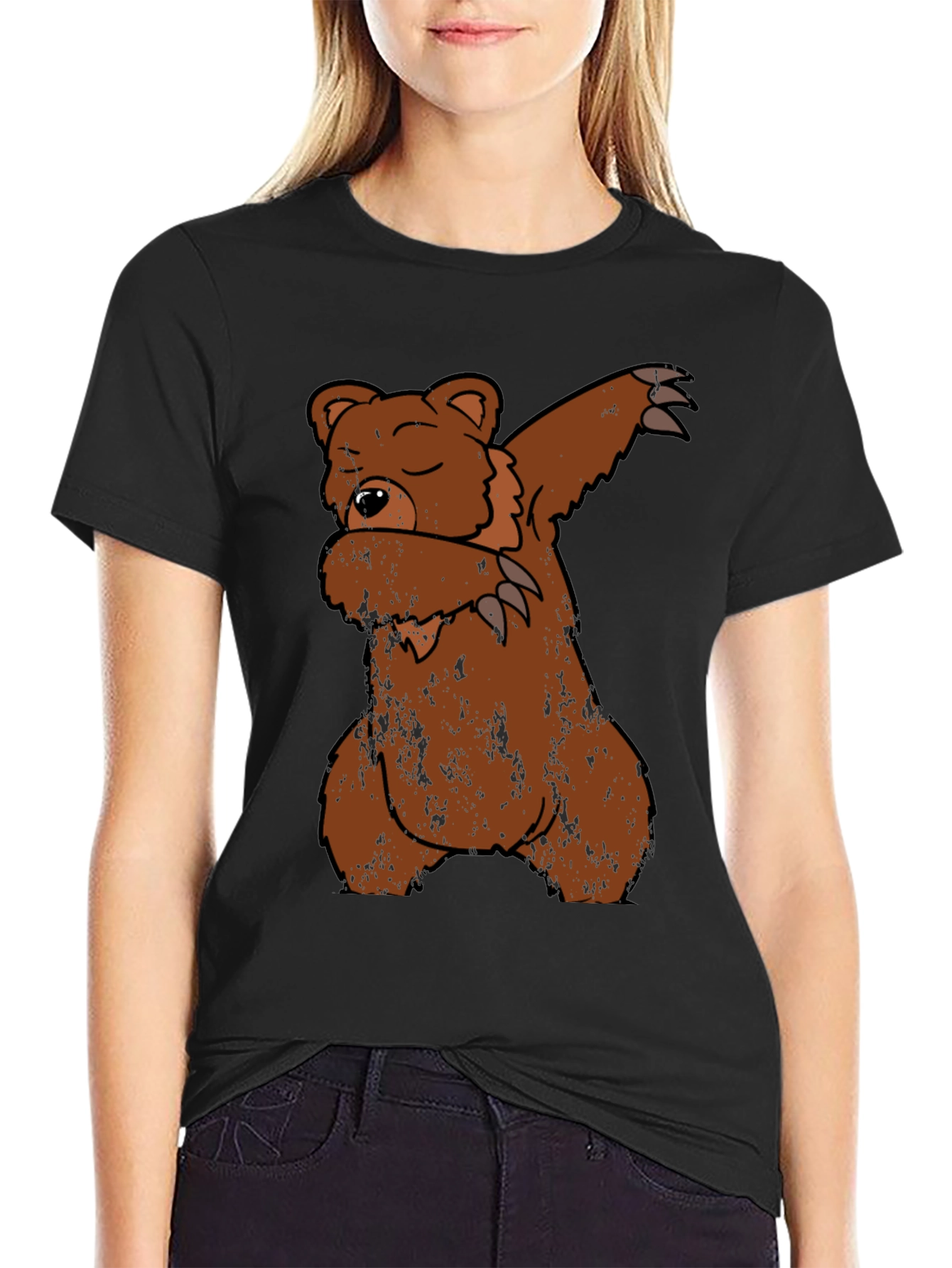 Dabbing Bear Graphic T-Shirt