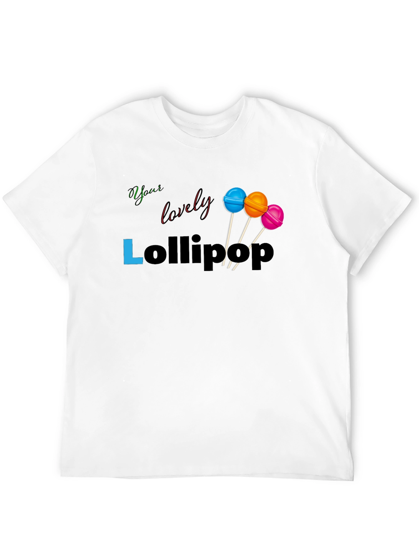 Yous Lovely Lollipop Graphic Black T-Shirt