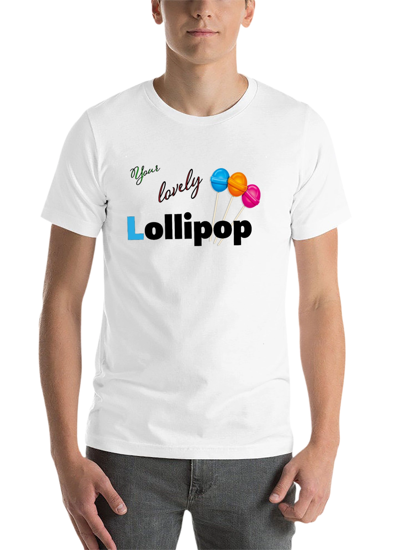 Yous Lovely Lollipop Graphic Black T-Shirt