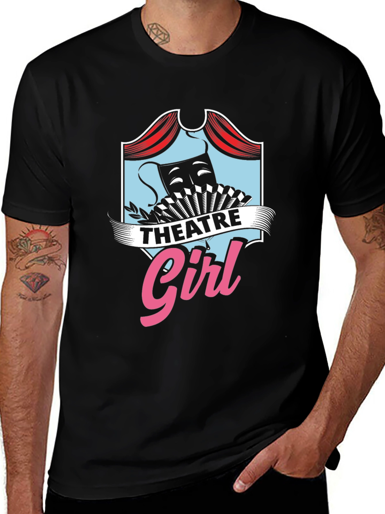 Theatre Girl T-Shirt - Black Cotton Graphic Tee