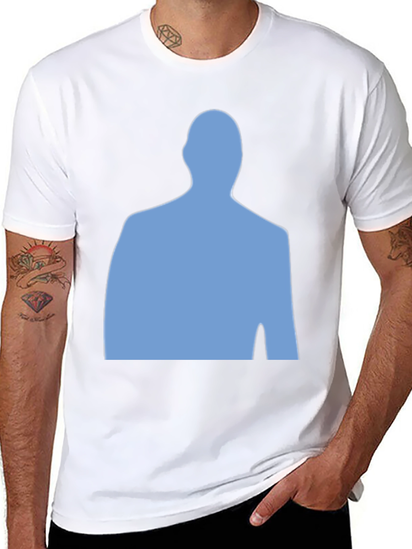 Modern Silhouette Graphic Tee - Black
