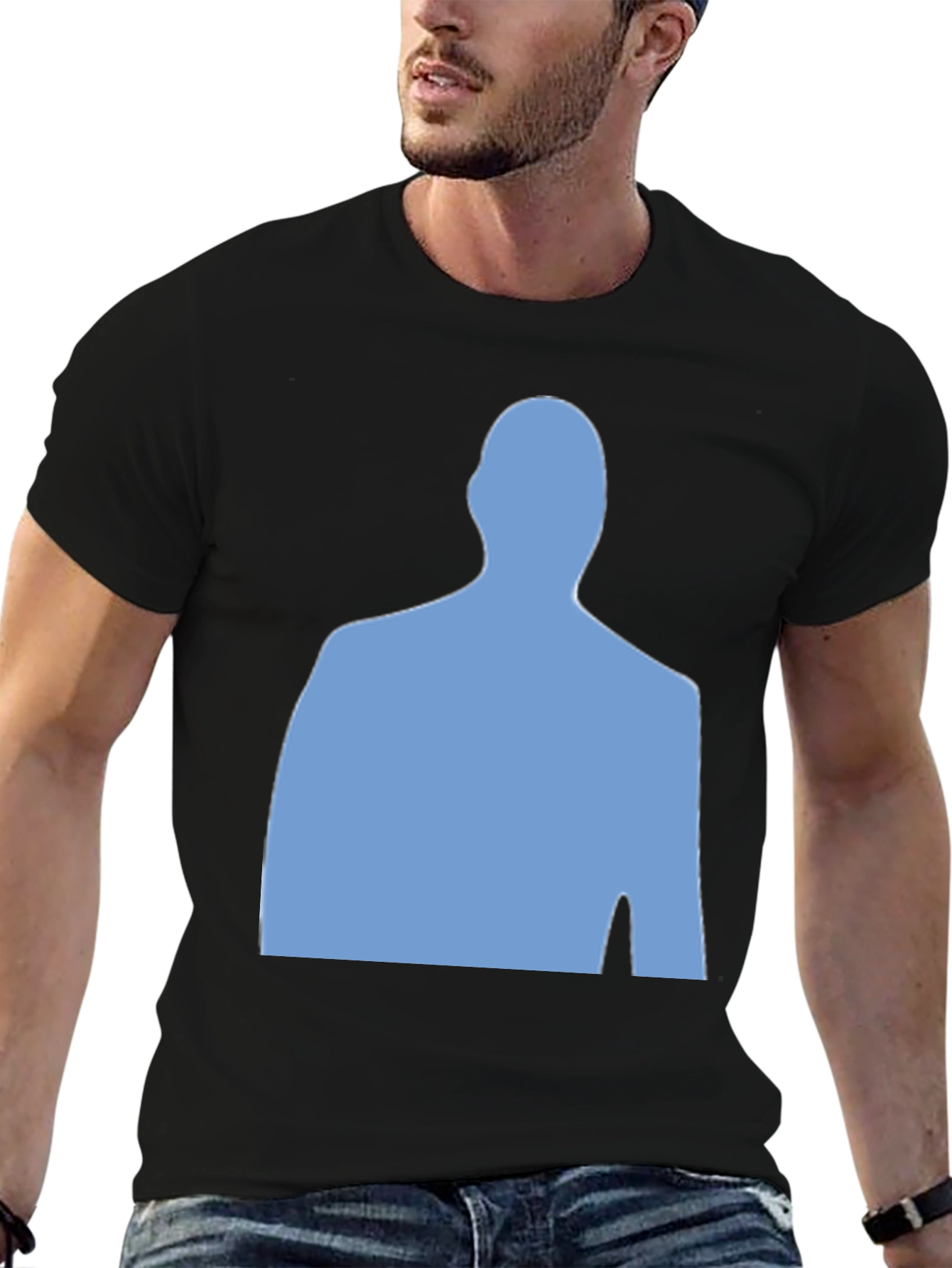 Modern Silhouette Graphic Tee - Black