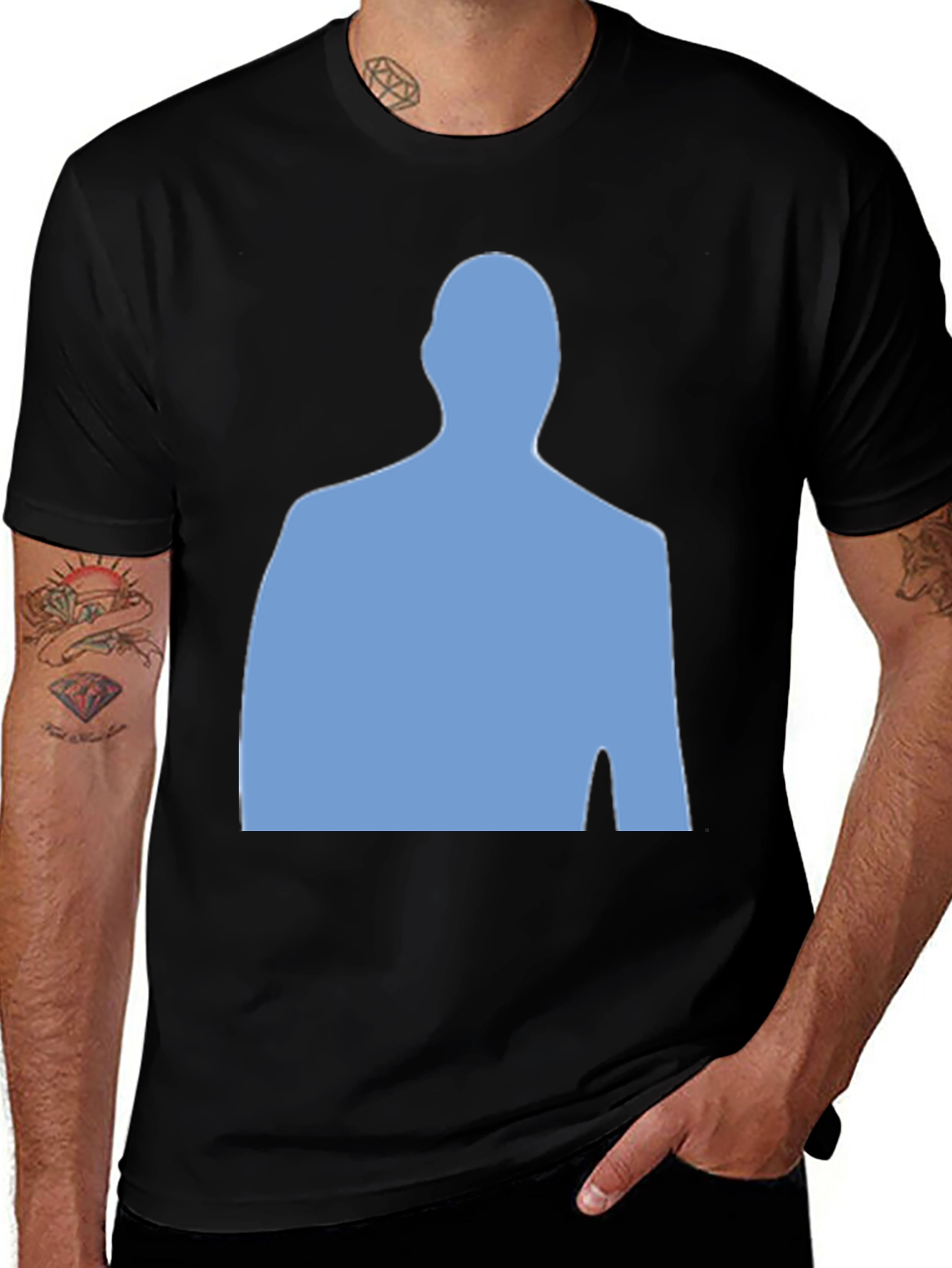 Modern Silhouette Graphic Tee - Black