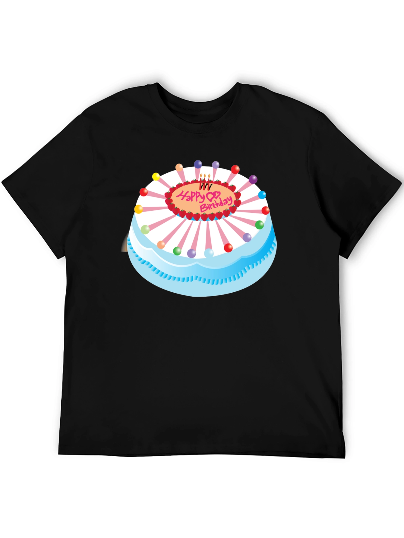 Birthday Cake Graphic Black Tee