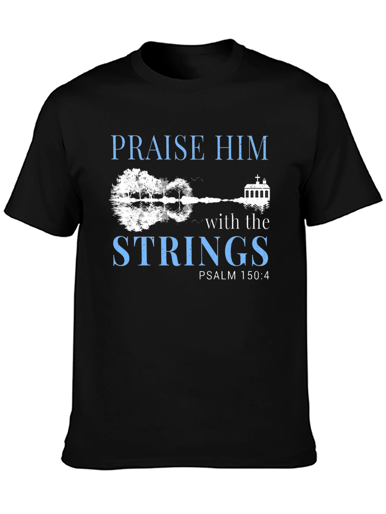 Praise Him Guitar String Design T-Shirt