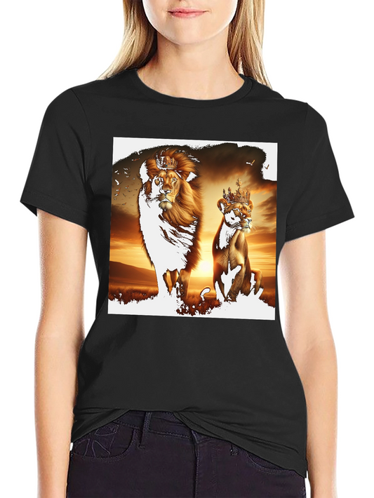 King & Queen Lion Graphic Tee - Black