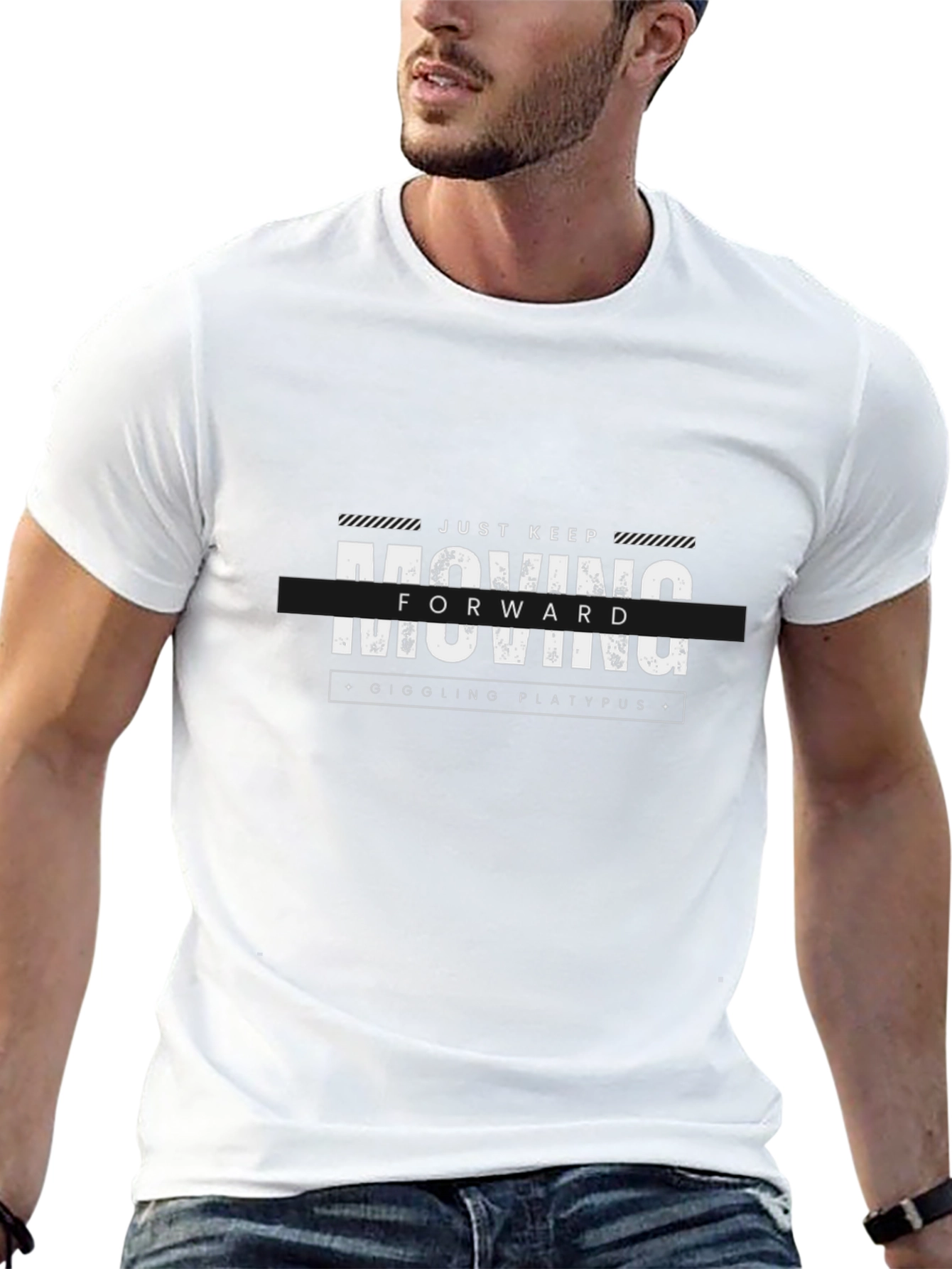 Just Keep Moving Forward Black T-Shirt