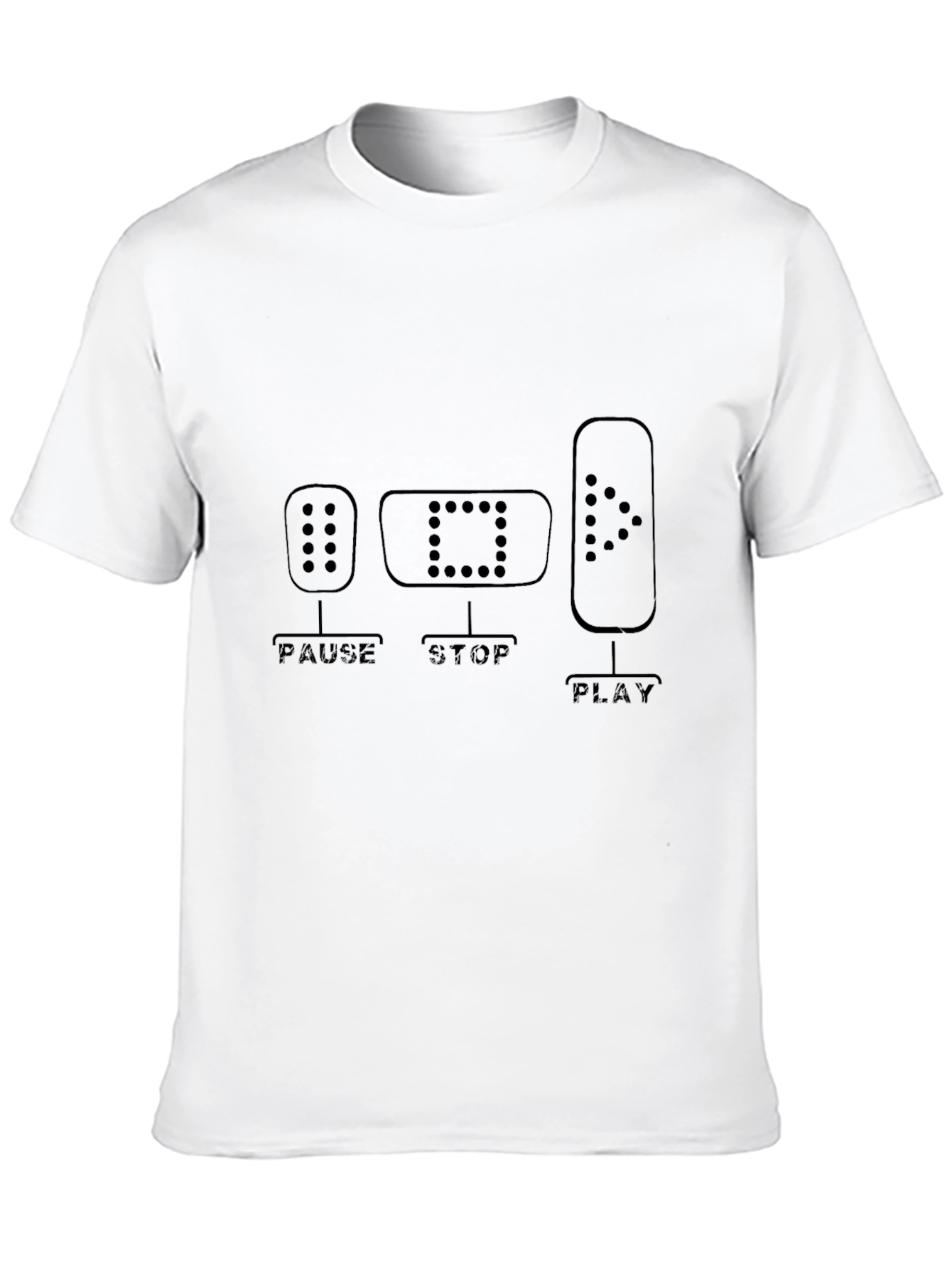 Pause Stop Play Graphic Tee - Music Lover Shirt