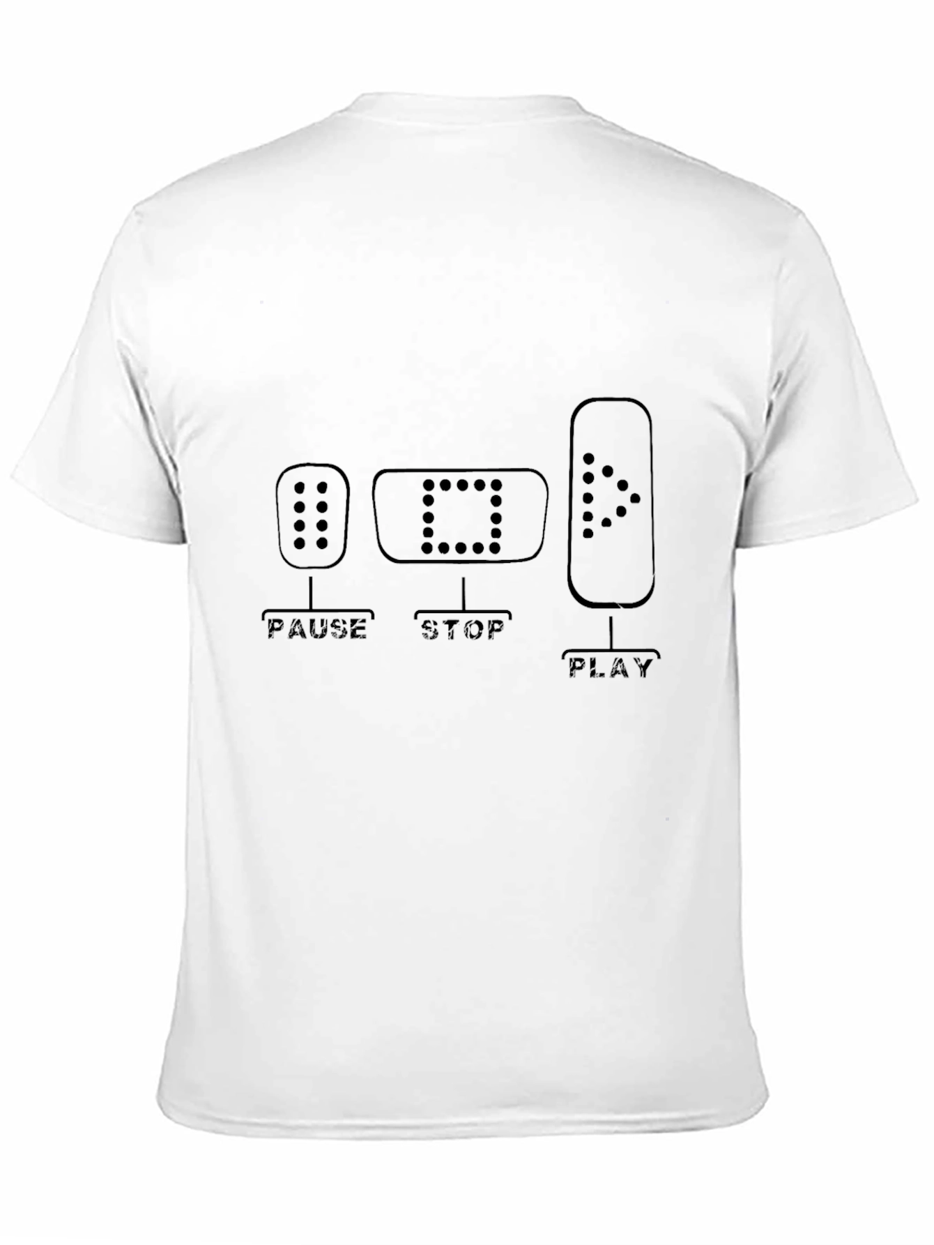 Pause Stop Play Graphic Tee - Music Lover Shirt