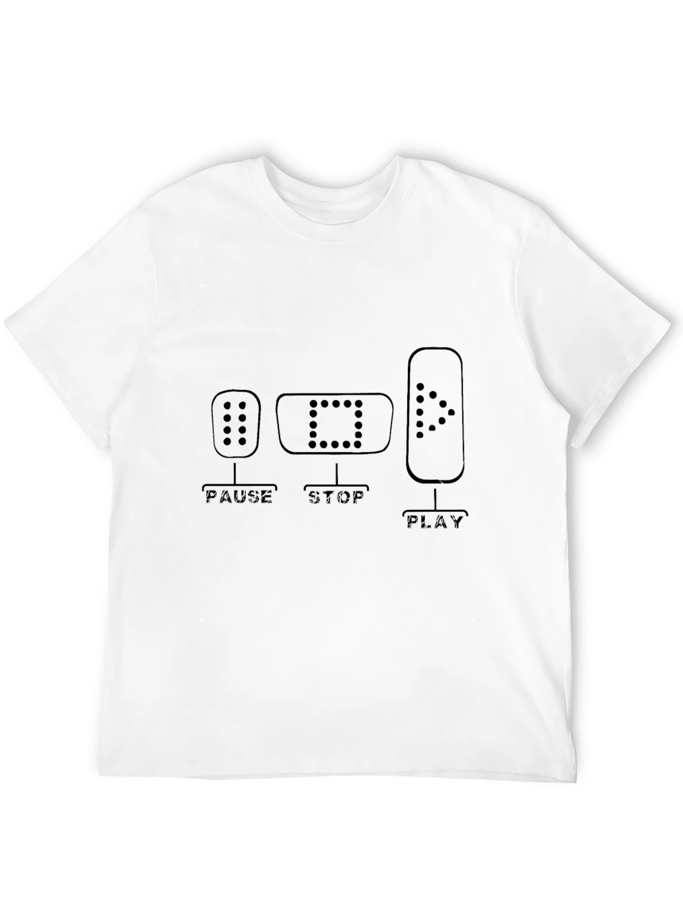 Pause Stop Play Graphic Tee - Music Lover Shirt
