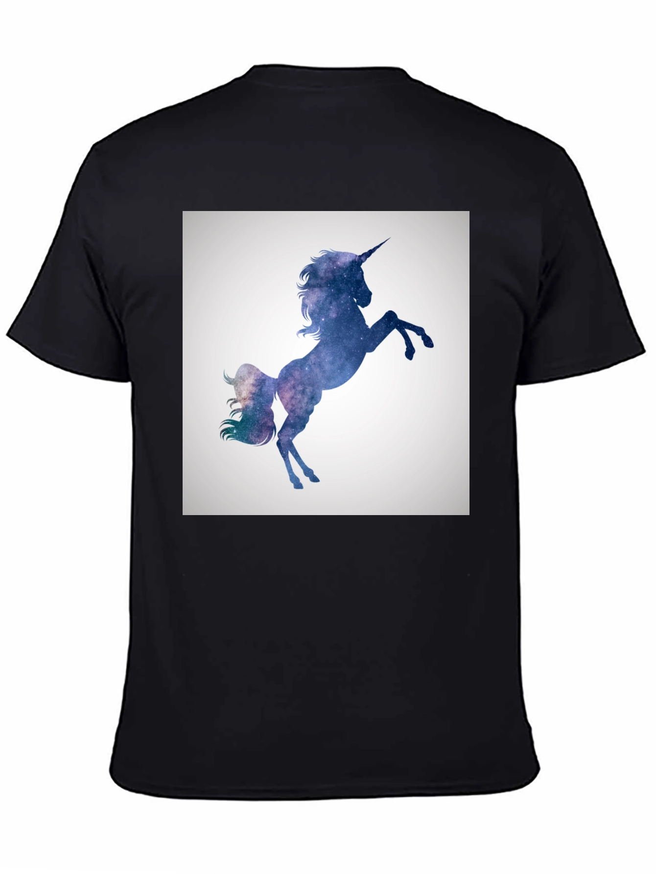 Galaxy Unicorn Graphic Black T-Shirt