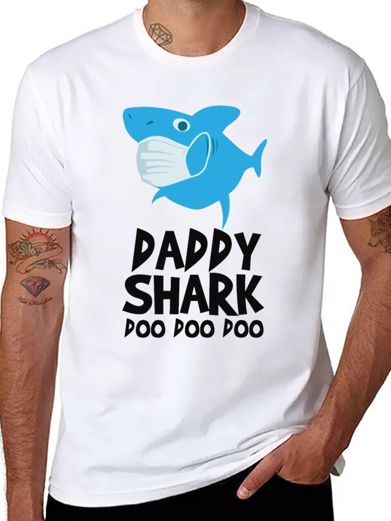 Daddy Shark Mask T-Shirt Doo Doo Doo