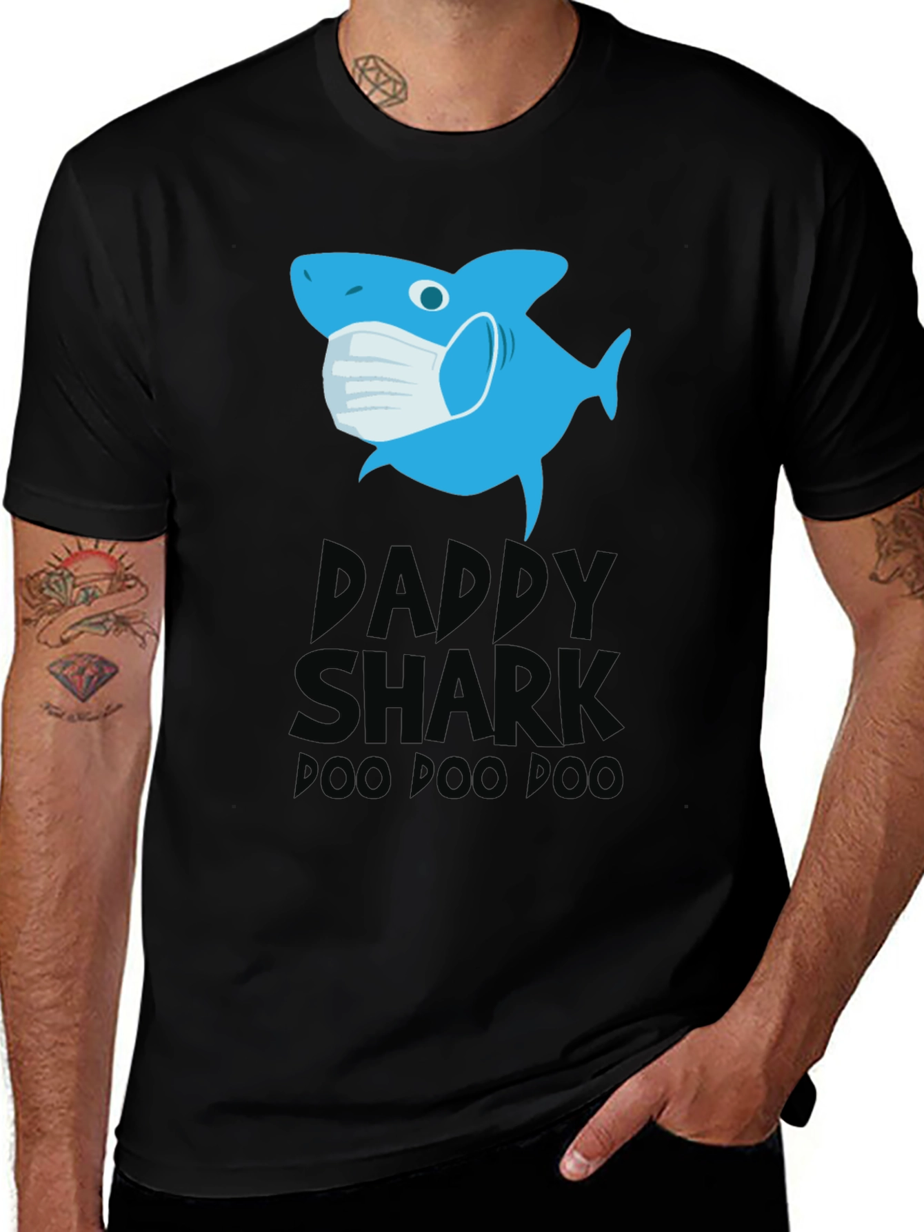 Daddy Shark Mask T-Shirt Doo Doo Doo