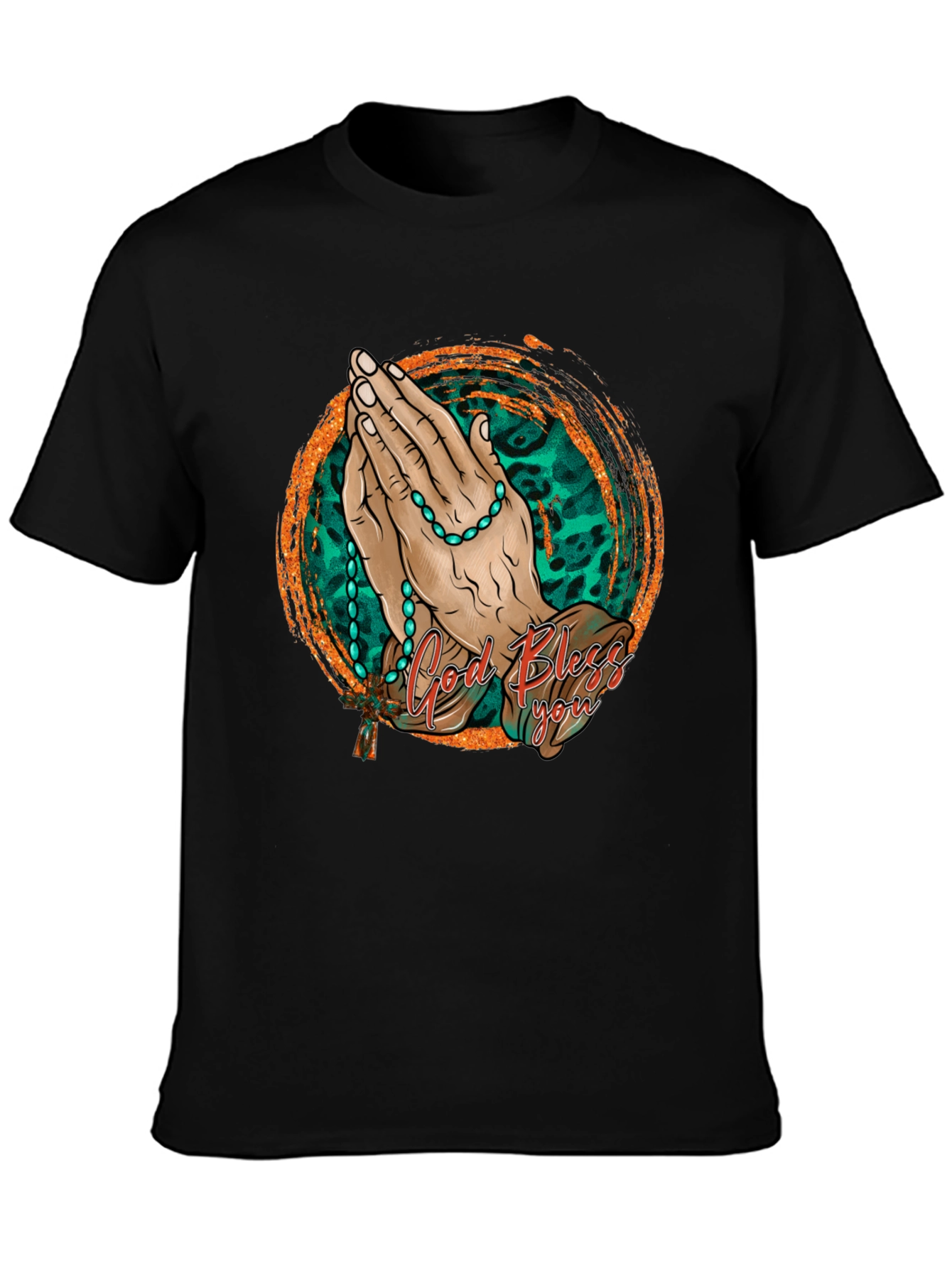 God Bless You Prayer Hands Graphic Tee