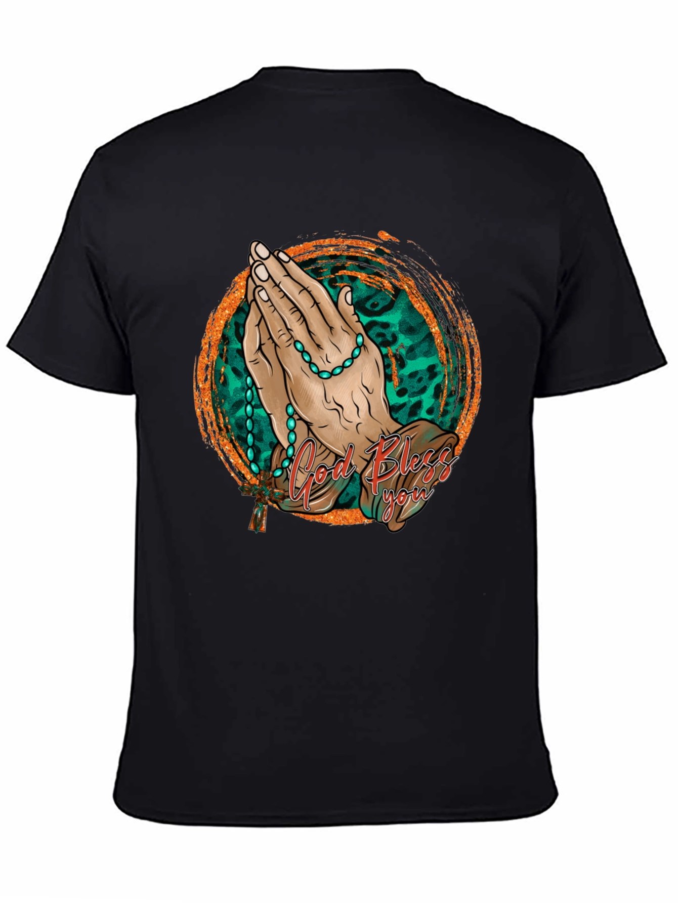 God Bless You Prayer Hands Graphic Tee