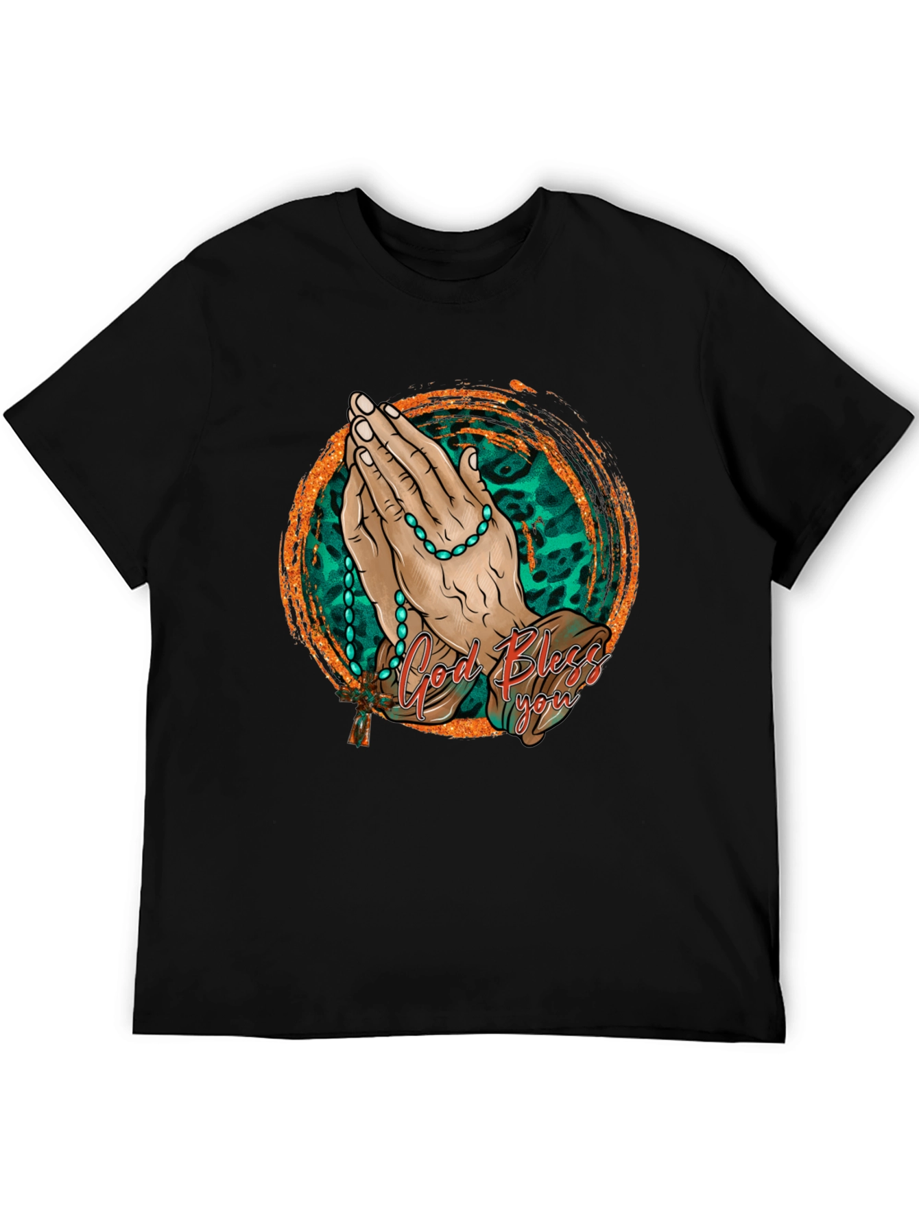 God Bless You Prayer Hands Graphic Tee