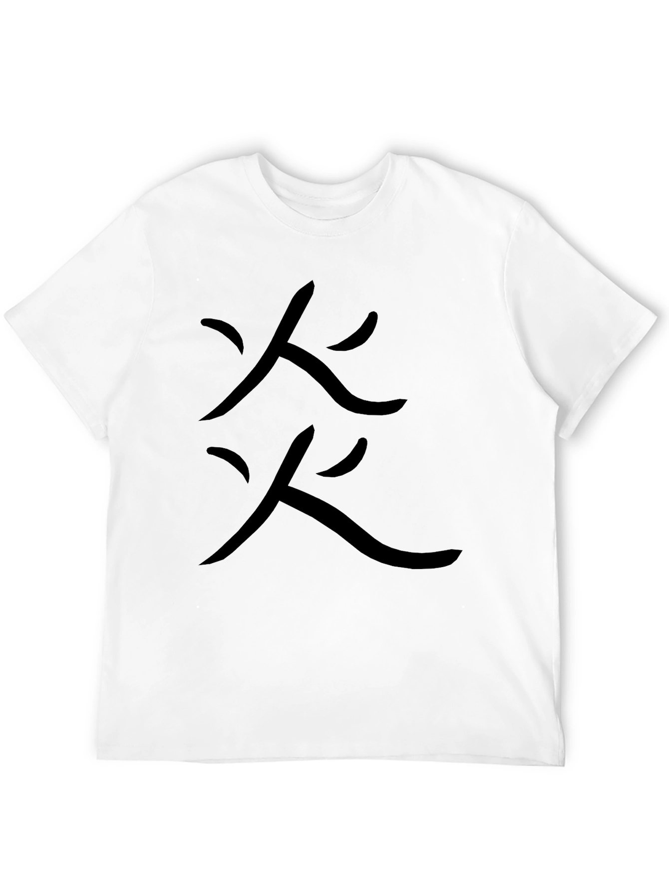 Black T-Shirt with Fire Symbol Design