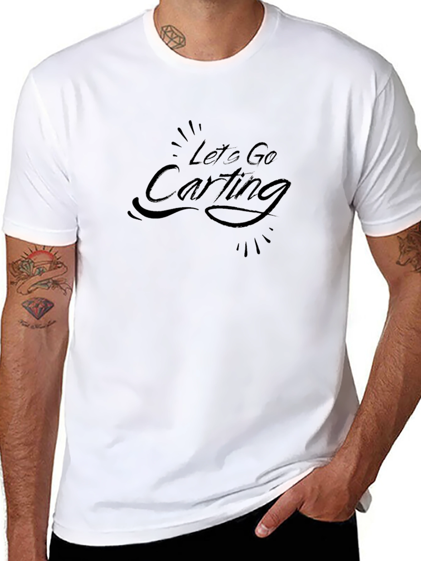 Lets Go Carting Black T-Shirt - Go Kart Racing