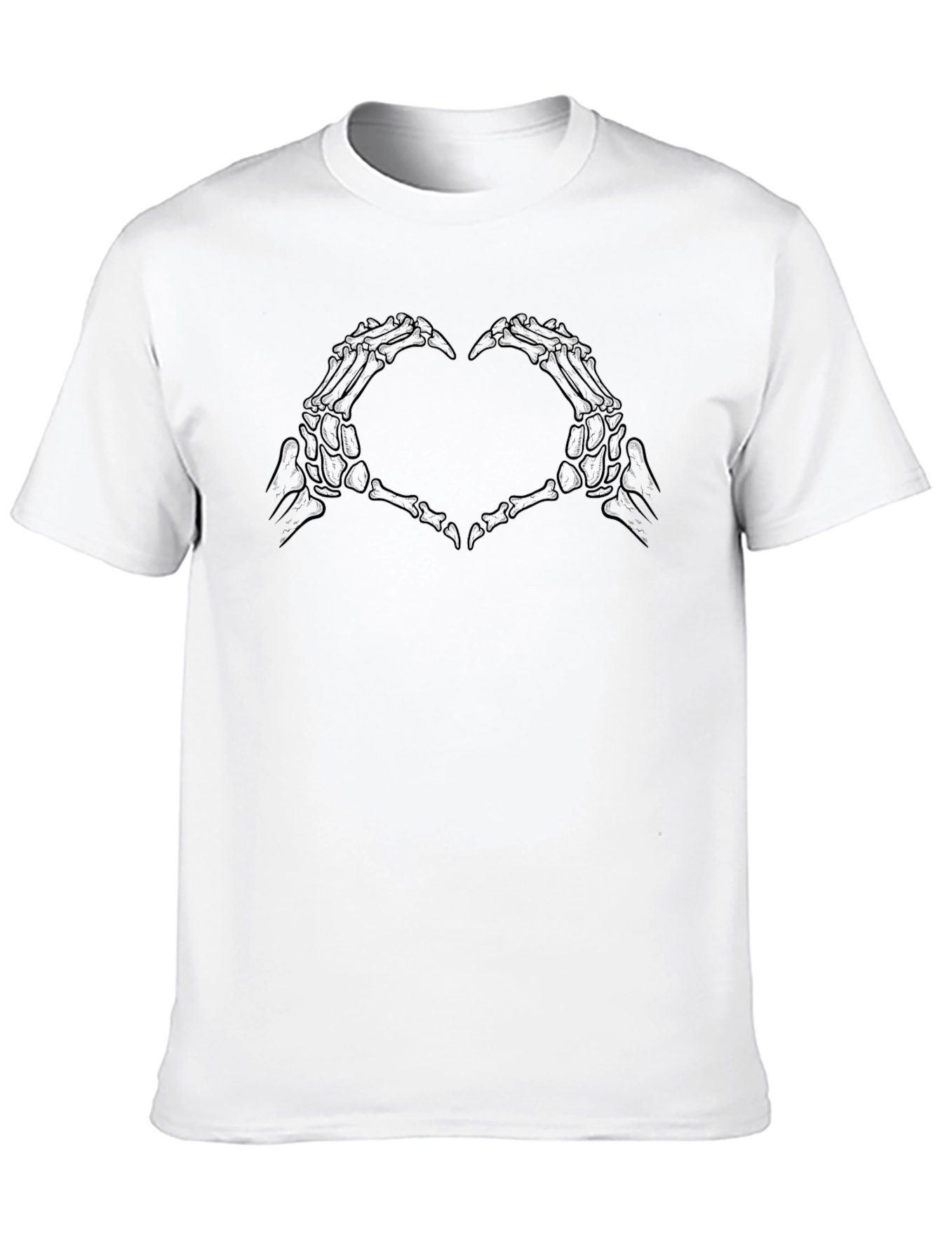 Skeleton Hands Heart Graphic Tee - Black