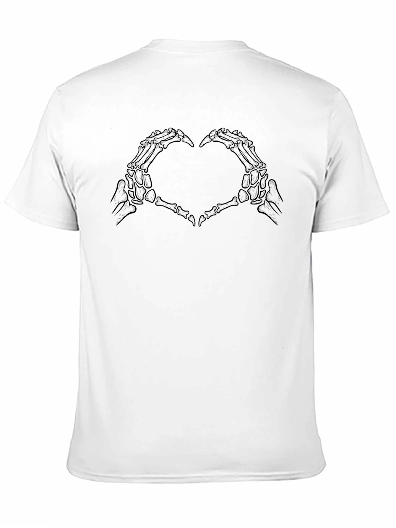 Skeleton Hands Heart Graphic Tee - Black