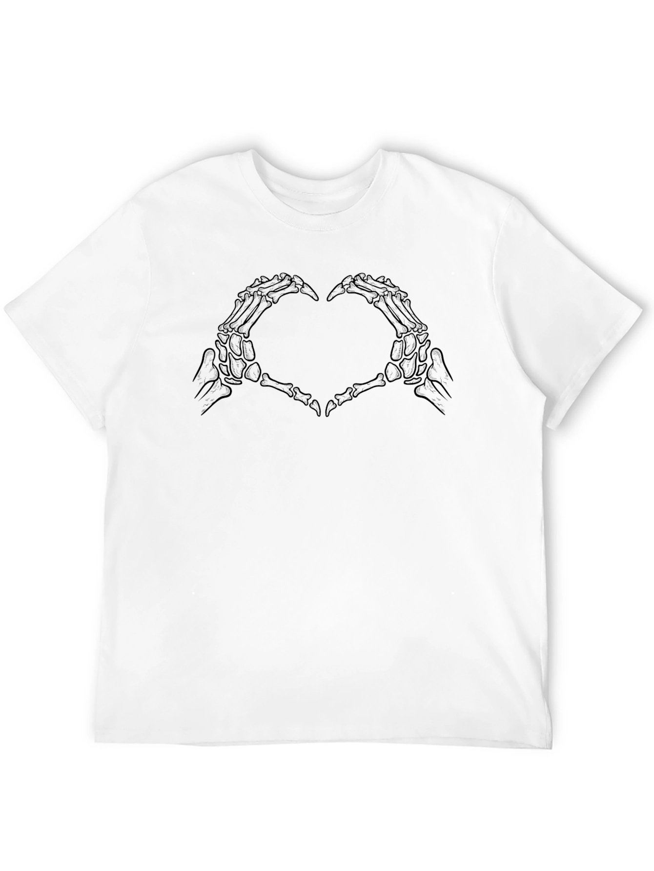 Skeleton Hands Heart Graphic Tee - Black