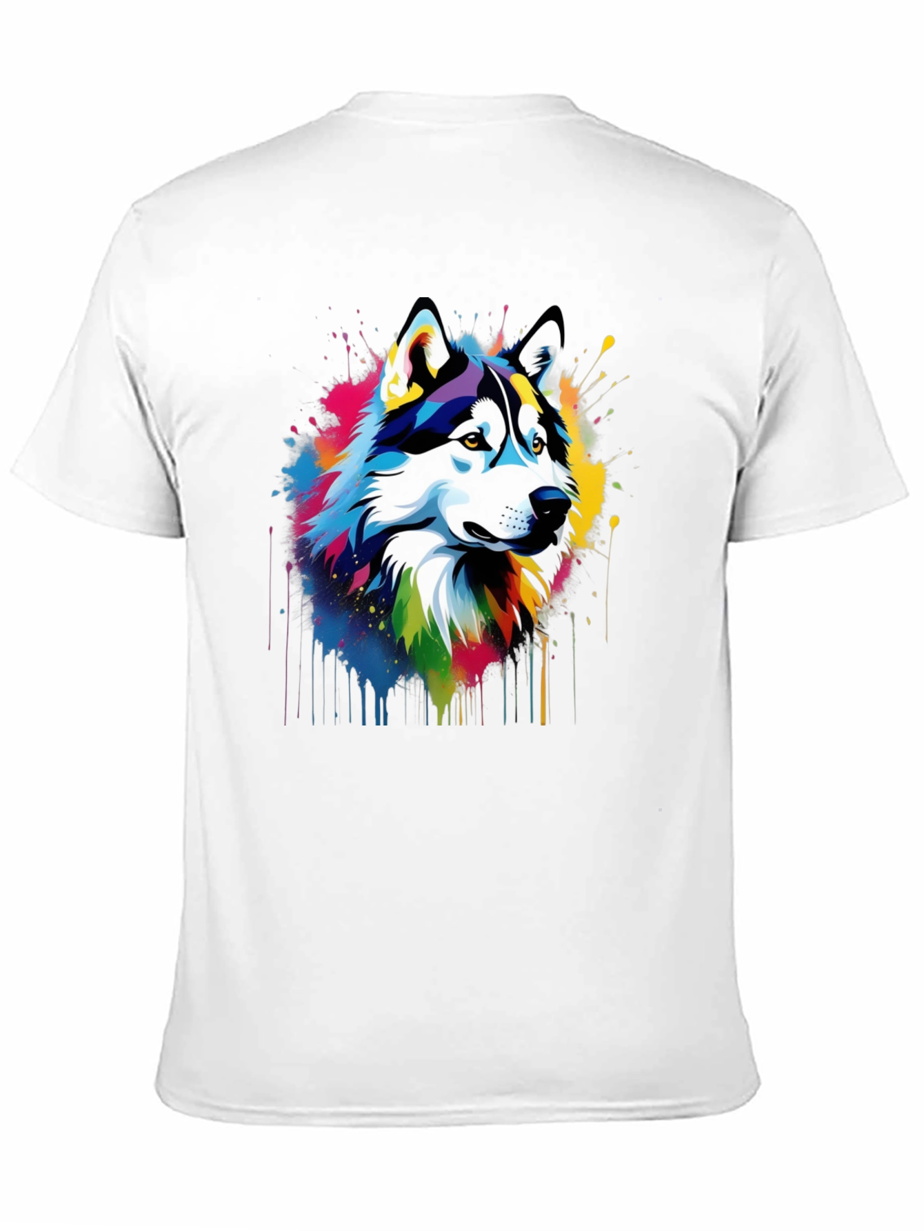 Vibrant Husky Graphic Tee - Mens Black T-Shirt