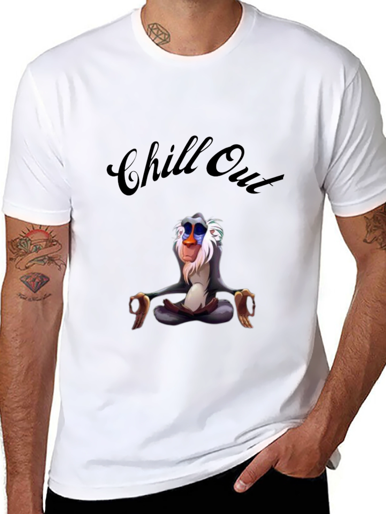 Chill Out Rafiki T-Shirt - Relaxed Zen Monkey Tee