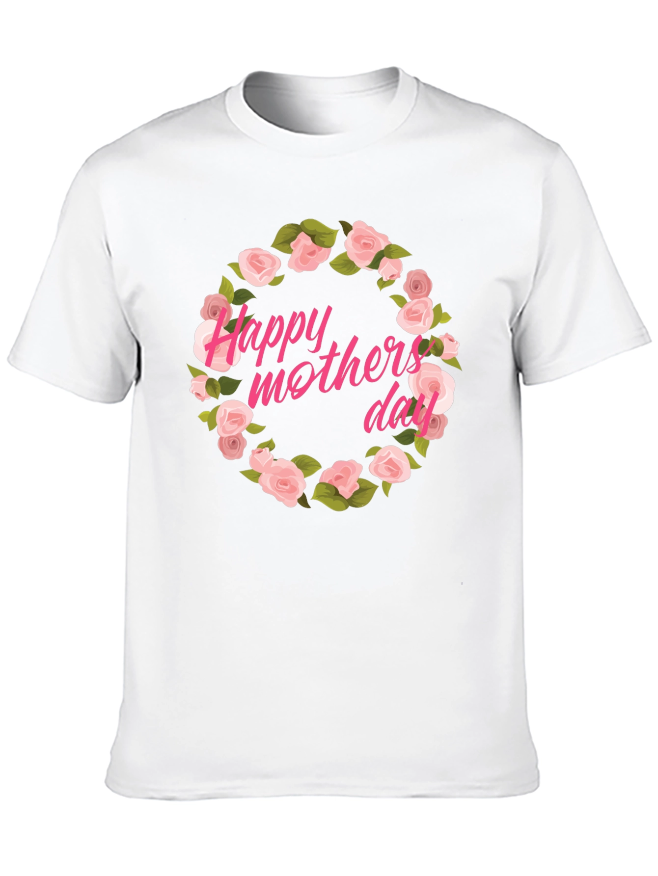 Happy Mothers Day Floral T-Shirt - Black