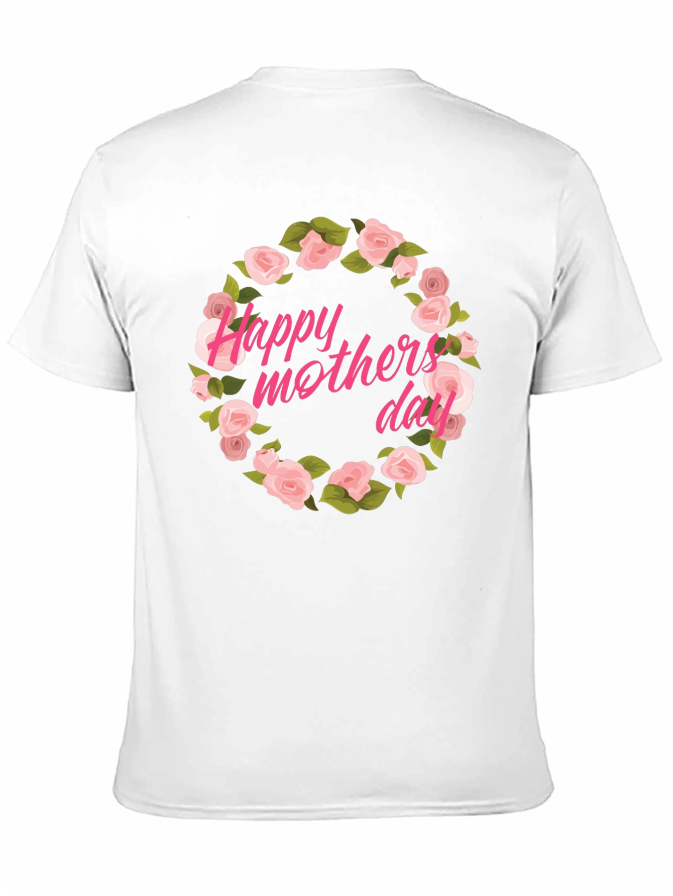 Happy Mothers Day Floral T-Shirt - Black