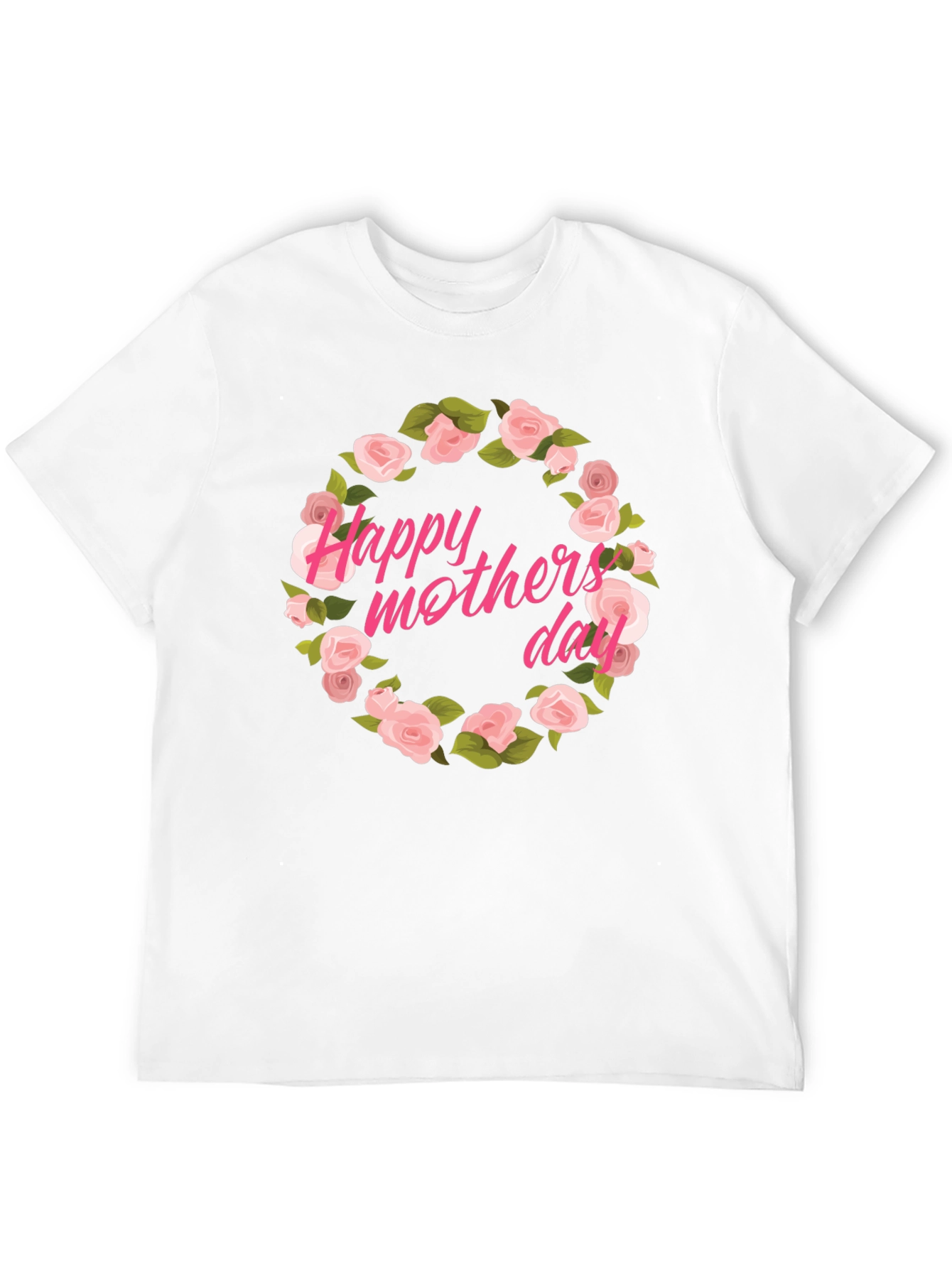 Happy Mothers Day Floral T-Shirt - Black