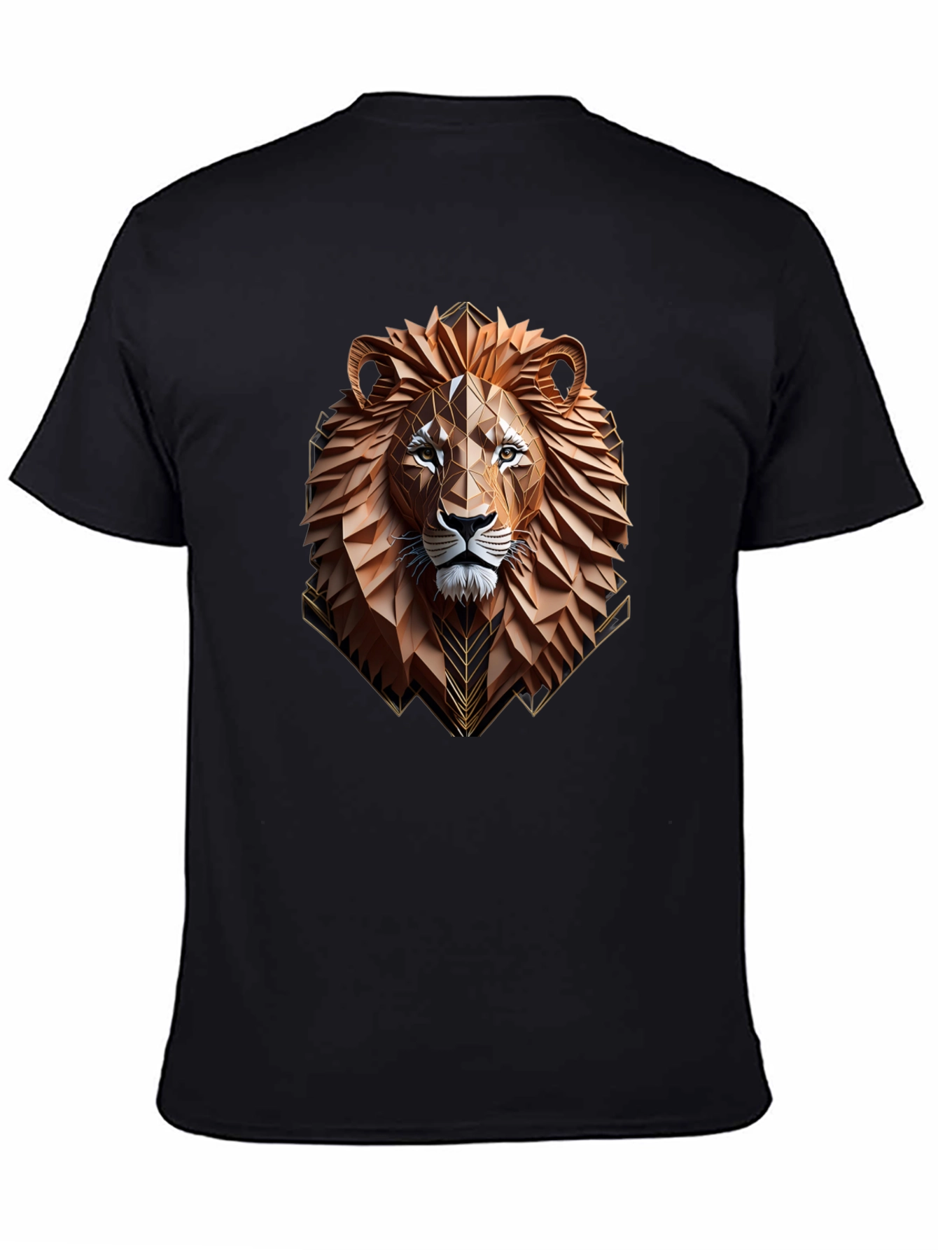 Geometric Lion Graphic Tee - Stylish Mens T-Shirt
