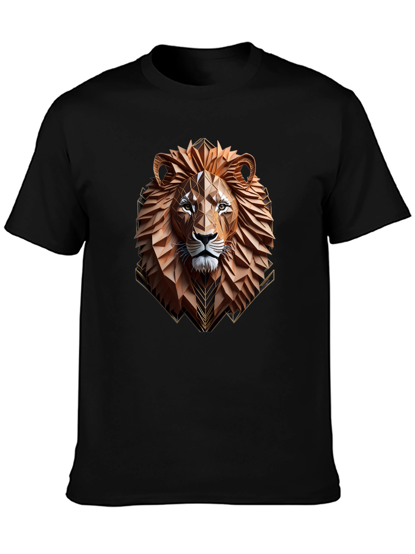 Geometric Lion Graphic Tee - Stylish Mens T-Shirt